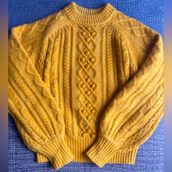 Demylee xxJCrew Sweaters - DEMYLEE X JCREW Like New Mohair Wool balloon sleeve cable knit sweater XS !